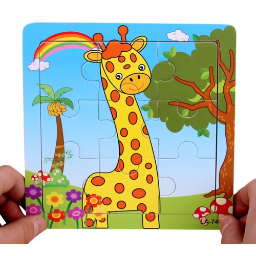 EVERY FAMILY - 24 Styles Wooden Kids Jigsaw Puzzles Toys With Animals The Giraffe